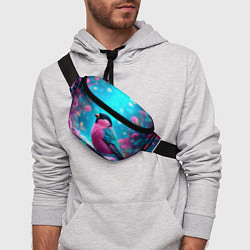 Поясная сумка Розовый снегирь, цвет: 3D-принт — фото 2