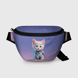 Поясная сумка Милый котёнок - киберпанк милашка, цвет: 3D-принт