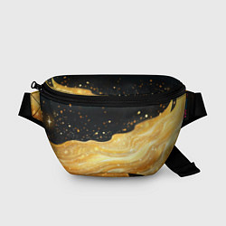 Поясная сумка Золотистая материя на черном фоне