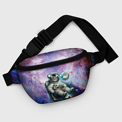 Поясная сумка Brave cat in space - ai art, цвет: 3D-принт — фото 2