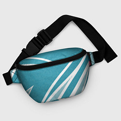 Поясная сумка Бело-голубой абстракция с полосами, цвет: 3D-принт — фото 2