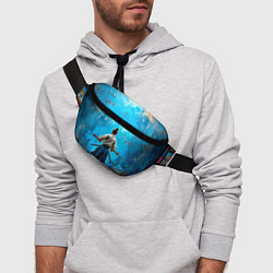 Поясная сумка Боец айкидо на синем, цвет: 3D-принт — фото 2