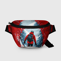 Поясная сумка Красный лыжник, цвет: 3D-принт