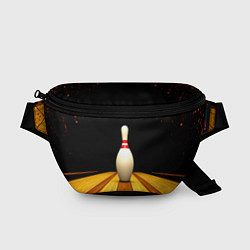 Поясная сумка Кегля для боулинга на черном, цвет: 3D-принт