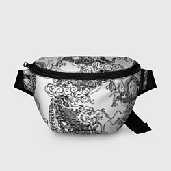 Поясная сумка Татуировка дракона на белом, цвет: 3D-принт
