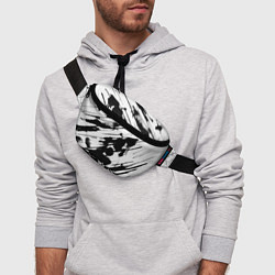 Поясная сумка Брызги и штрихи черной краски, цвет: 3D-принт — фото 2