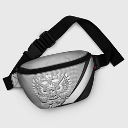 Поясная сумка Герб России серый текстурный, цвет: 3D-принт — фото 2