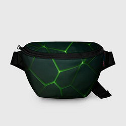 Поясная сумка Зеленые нано плиты, цвет: 3D-принт