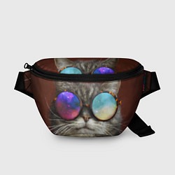 Поясная сумка A Cat with multicolored glasses, цвет: 3D-принт