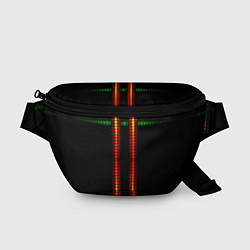 Поясная сумка Neon black green circles, цвет: 3D-принт