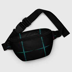 Поясная сумка Color black blue stripes, цвет: 3D-принт — фото 2