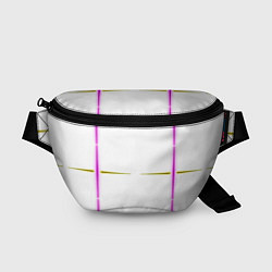 Поясная сумка Color white pink yellow stripes, цвет: 3D-принт