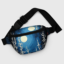 Поясная сумка Полнолуние и берёзы акрилом, цвет: 3D-принт — фото 2