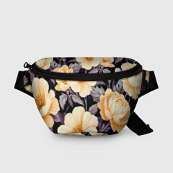 Поясная сумка Крупные жёлтые цветы, цвет: 3D-принт