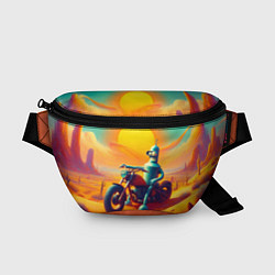 Поясная сумка Робот Бендер на мотоцикле в пустыне, цвет: 3D-принт