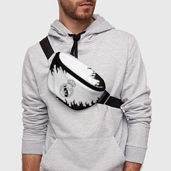 Поясная сумка Реал Мадрид черный огонь, цвет: 3D-принт — фото 2