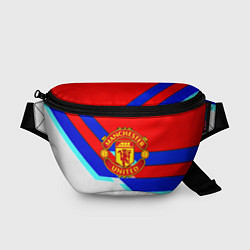 Поясная сумка Манчестер Юнайтед полосы геометрия, цвет: 3D-принт