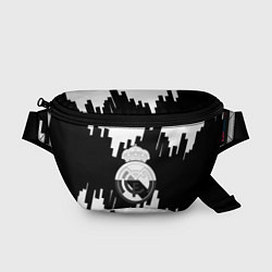 Поясная сумка Реал Мадрид белая геометрия, цвет: 3D-принт