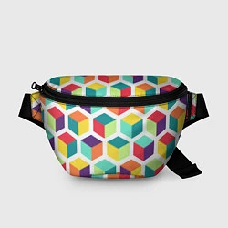 Поясная сумка 3D кубы, цвет: 3D-принт