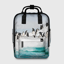 Рюкзак женский Пингвины на айсберге, цвет: 3D-принт