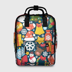 Рюкзак женский Новогодний набор, цвет: 3D-принт