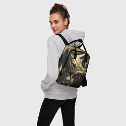 Рюкзак женский Золотой мрамор, цвет: 3D-принт — фото 2