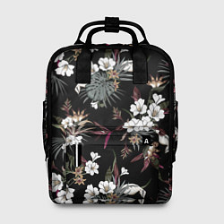 Женский рюкзак Белые цветы в темноте