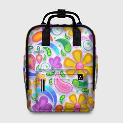 Рюкзак женский Абстракция и цветы, цвет: 3D-принт