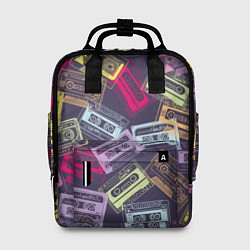 Рюкзак женский Разноцветные ретро кассеты, цвет: 3D-принт