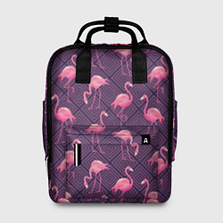 Рюкзак женский Фиолетовые фламинго, цвет: 3D-принт