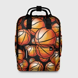 Рюкзак женский Баскетбольные яркие мячи, цвет: 3D-принт