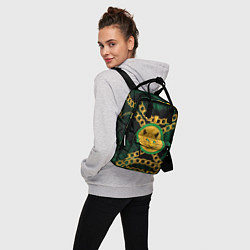 Рюкзак женский Золотой леопард и цепь, цвет: 3D-принт — фото 2