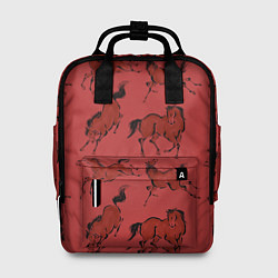 Рюкзак женский Красные кони, цвет: 3D-принт
