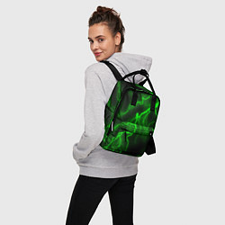 Рюкзак женский МОЛНИЯ GREEN NEON, цвет: 3D-принт — фото 2