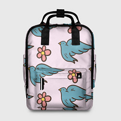 Рюкзак женский Стайка птиц, цвет: 3D-принт