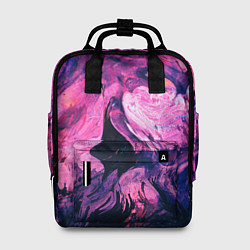 Рюкзак женский Розовый разводы жидкость цвета, цвет: 3D-принт