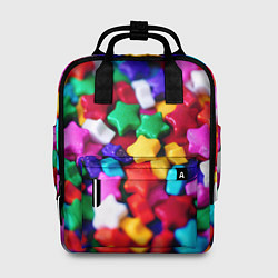 Рюкзак женский Разноцветные звездочки звезды, цвет: 3D-принт
