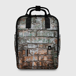 Рюкзак женский Кирпичная стена потеки краска, цвет: 3D-принт