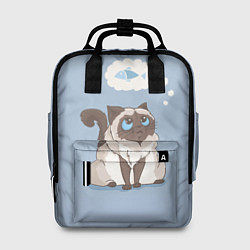 Рюкзак женский Голодный котейка, цвет: 3D-принт