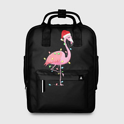 Рюкзак женский Новогодний Фламинго, цвет: 3D-принт