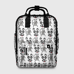 Рюкзак женский Кот Мышь Черный Белый, цвет: 3D-принт