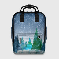 Женский рюкзак Снежинки в лесу