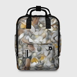 Рюкзак женский Желто-серый каменный узор, цвет: 3D-принт