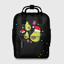 Рюкзак женский Новогодние Авокадо, цвет: 3D-принт