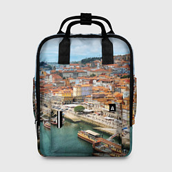 Женский рюкзак Порту, оранжевые крыши, лодки