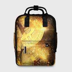 Рюкзак женский БИТКОИН ЗОЛОТО BITCOIN GOLD, цвет: 3D-принт