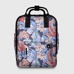 Рюкзак женский Карпы КОИ и цветки Лотоса, цвет: 3D-принт