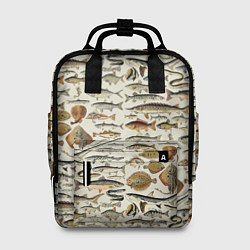 Рюкзак женский Рыбный паттерн, цвет: 3D-принт