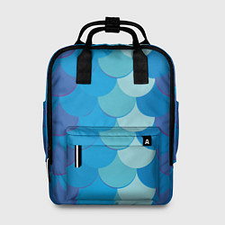 Рюкзак женский Синяя чешуя рыбы, цвет: 3D-принт