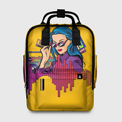 Рюкзак женский Ретро Девушка 90-х Арт, цвет: 3D-принт